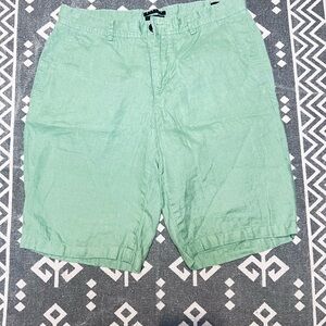 Sisley Light pure linen Green mint Flat Front Shorts women’s S